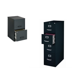 HIRSH INDUSTRIES LLC 2 Piece Value Pack Four Drawer And Two Drawer Filing Cabinets In In Black