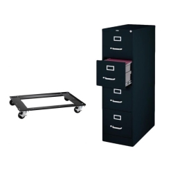 HIRSH INDUSTRIES LLC 2 Piece File Cabinet And Commercial Cabinet Mobile Dolly Set In In Black