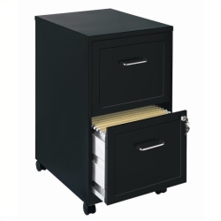 SCRANTON & CO 18" Deep 2 Drawer Mobile Smart File Cabinet In In Black