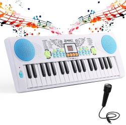 NIERBO 37-Key Electronic Piano Keyboard With Microphone, Portable Electric Piano for Kids, Mini Piano Keyboard for Kids Music Beginners
