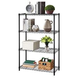 FDW 36" L×14" W×54" H Wire Shelving Unit Metal Shelf With 4 Tier Adjustable Layer Rack Strong Steel for Restaurant Garage Pantry Kitchen Garage?black