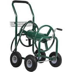 FDW Garden Hose Reel Cart Tools Outdoor Yard Water Truck Heavy Dutywater Planting In Green