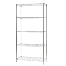FDW 36" L×14" W×72" H Wire Shelving Unit Metal Shelf With 5 Tier Adjustable Layer Rack Strong Steel for Restaurant Garage Pantry Kitchen Garage?chrome