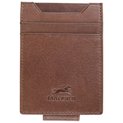 Mancini Bellagio RFID Genuine Leather Money Clip Wallet - Cognac