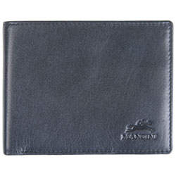 Mancini Bellagio RFID Genuine Leather Bi-fold Wallet with Coin Purse - Grey