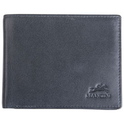 Mancini Bellagio RFID Genuine Leather Bi-fold Wallet with Coin Purse - Grey