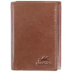 Mancini Bellagio RFID Genuine Leather Tri-fold Wallet - Grey
