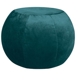 Gouchee Home Plump Velvet Polyester Pouf - Petrol