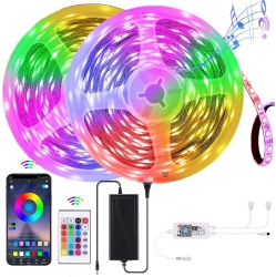 ISTAR 5050 Led Strip Night Lights, 32.8Ft RGB Gaming Wifi Color Changing Led Strip Work \w With Alexa And Google Home, Under Cabinet Strip Lighting