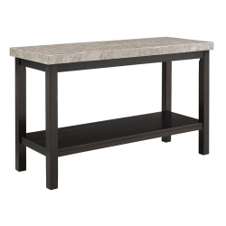BOWERY HILL Modern Marble Top Console Table In Espresso