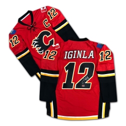 AUTOGRAPH AUTHENTIC Jarome Iginla Autographed Calgary Flames Jersey In Red