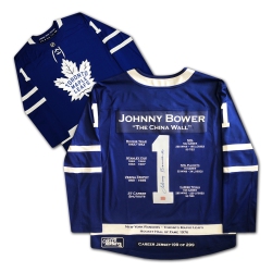 CAREER JERSEYS Johnny Bower Career Jersey Signed - Ltd Ed 299 - Toronto Maple Leafs