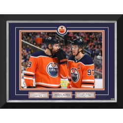 AUTOGRAPH AUTHENTIC Connor Mcdavid & Leon Draisaitl Framed Collector 16X20 Photo (24" By 20")