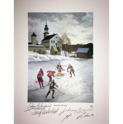 AUTOGRAPH AUTHENTIC Signed Bower, Lafleur, Beliveau, Hull, Mahovlich