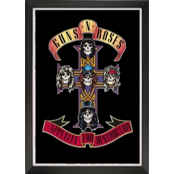 AUTOGRAPH AUTHENTIC Guns N' Roses Appetite for Destruction Framed Album Reprint (33.5" By 23.5") In Multicolor