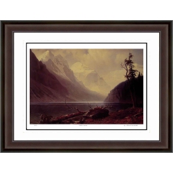 AUTOGRAPH AUTHENTIC Albert Bierstadt "lake Louise" Hudson River School