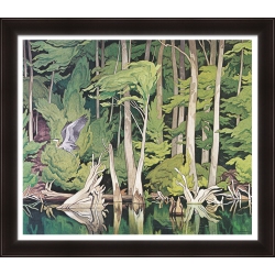 AUTOGRAPH AUTHENTIC A.j. Casson Group Of Seven "blue Heron" Framed Art Print