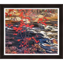 AUTOGRAPH AUTHENTIC A.y. Jackson Group Of Seven "red Maple" Framed Art Print