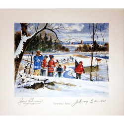 AUTOGRAPH AUTHENTIC Saturday's Heroes - Signed By Jean Beliveau And Johnny Bower (8.5" By 8")