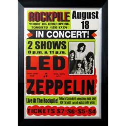AUTOGRAPH AUTHENTIC Led Zeppelin Aug 1969 Toronto Rockpile Concert Poster Print (33.5" By 23.5")