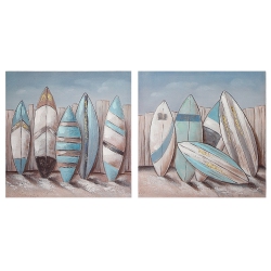 MAISON CONCEPTS Hand Painted Canvas Wall Art (Surf Boards) - Set Of 2