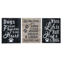 MAISON CONCEPTS Wood Wall Sign (for Dog Lovers) (Asstd) - Set Of 3