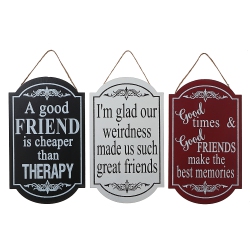 MAISON CONCEPTS Mdf Hanging Wall Plaque (Inspirational) (Asstd) - Set Of 3