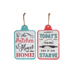MAISON CONCEPTS Hanging Metal Wall Sign (Kitchen/menu) (Asstd) - Set Of 2