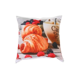 MAISON CONCEPTS Polyester Digital Print Cushion (Croissant Cafe) (18 X 18) - Set Of 2