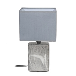 MAISON CONCEPTS Ceramic Table Lamp With Shade (Slab Marble) (Gray)