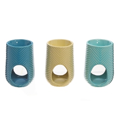 MAISON CONCEPTS Ceramic Oil Burner (Chevron) (Asstd) - Set Of 3