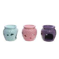 MAISON CONCEPTS Ceramic Oil Burner (Embossed Daisy) (Asstd) - Set Of 3