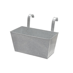 MAISON CONCEPTS Galvanized Metal Rect. Planter With Hooks (10.55")