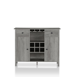FURNITURE OF AMERICA Claus Wood Multi-Storage Buffet Server In Vintage Oak In Gray