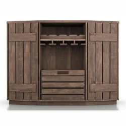 FURNITURE OF AMERICA Layfield Wood Multi-Storage Buffet In Reclaimed Oak