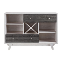 FURNITURE OF AMERICA Tannery Mid-Century Wood Multi-Storage Buffet In Oak In White
