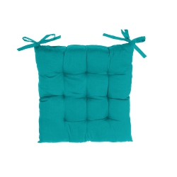 MAISON CONCEPTS Polyester Tufted Chairpad (18 X 18) (Teal) - Set Of 2