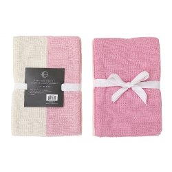 MAISON CONCEPTS 3 Pack Dual Waffle Kitchen Towel Set (Blush)