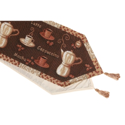 MAISON CONCEPTS Tapestry Table Runner (Coffee Drinks) (36")
