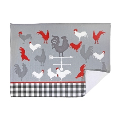 MAISON CONCEPTS Microfibre Drying Mat (Farmhouse Rooster) - Set Of 2
