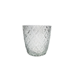 MAISON CONCEPTS Round Glass Candle Holder (Diamond) - Set Of 4