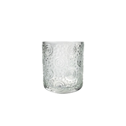 MAISON CONCEPTS Round Glass Candle Holder (Circles) - Set Of 4