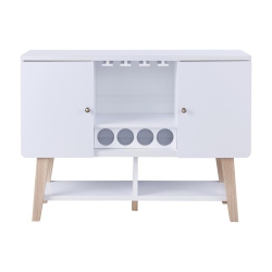 BOWERY HILL Modern Wood Four-Bottle Buffet In In White