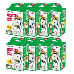 FUJIFILM 2X10 Film Mini Instax Film Pack - 8 Packs - 160 Exposures