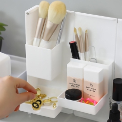 MOUSTACHE Plastic Desktop Foldable Adjustable Stationery Holder Desk Organizer Storage for Home Office School - ® In White