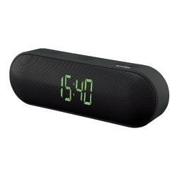 ESCAPE Wireless Stereo Speaker Dual Alarm Clock In Platinum