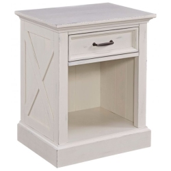 PEMBERLY ROW Rustic Night Stand In In White