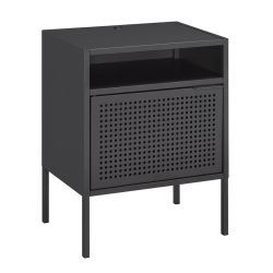 PICKET HOUSE Furnishings Gemma Metal Nightstand With USB Port In In Gray