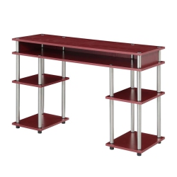 CONVENIENCE CONCEPTS Designs2Go No Tools Student Desk With Shelves In Cranberry Wood Finish In Red