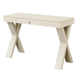 CONVENIENCE CONCEPTS Newport One-Drawer Desk In Wood Finish In Ivory